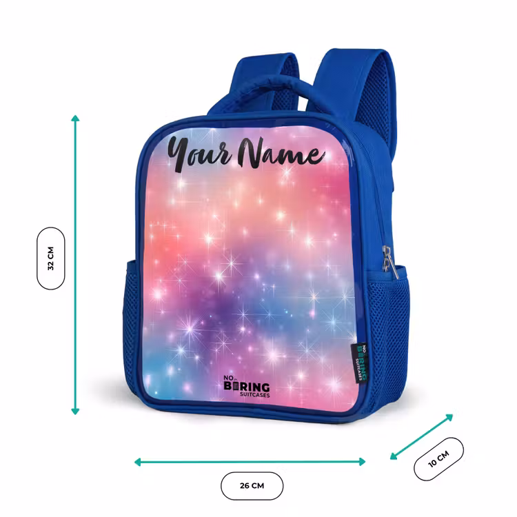 Kids backpack with name - Blue - Stars - Abstract - Colors — 6