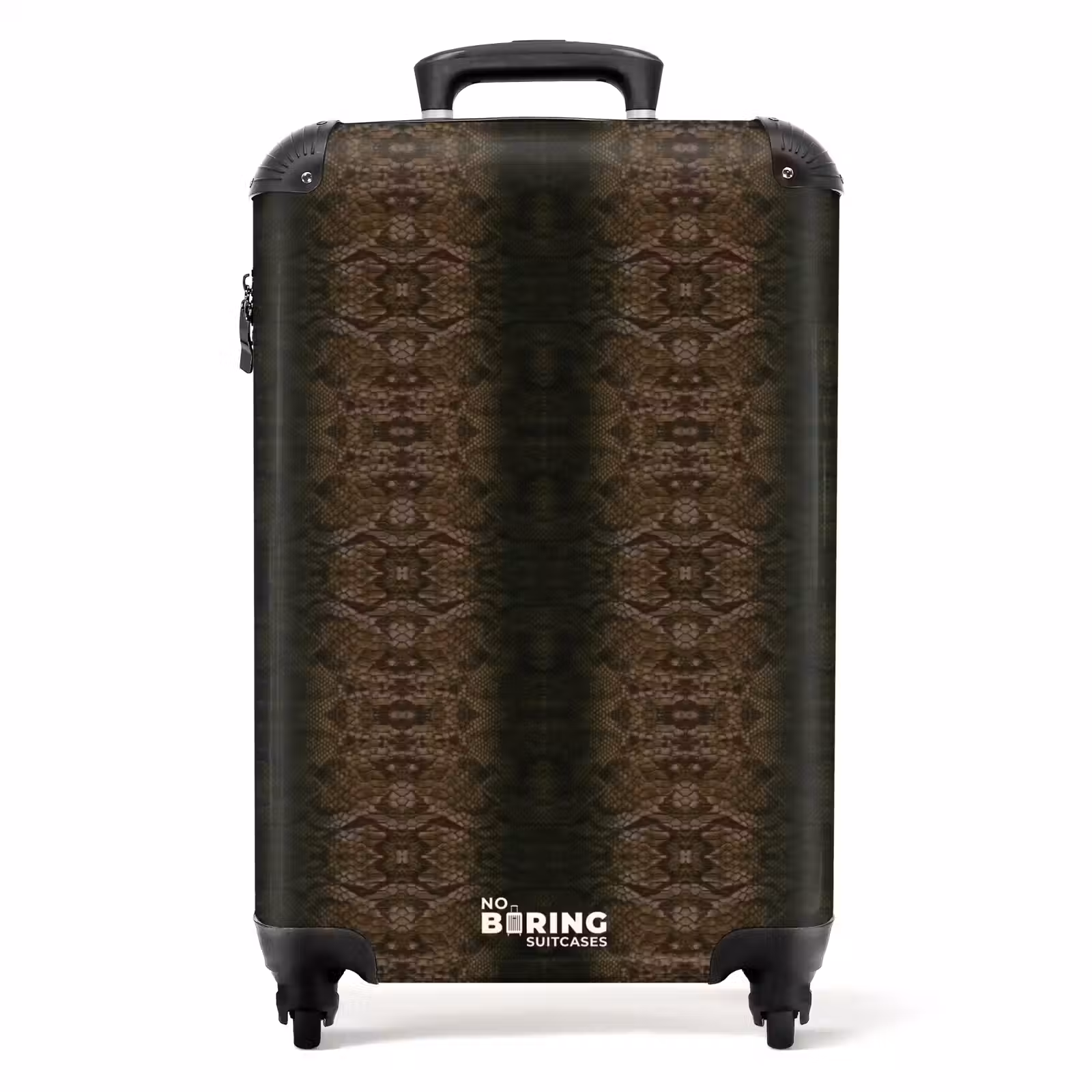 Suitcase - Brown snakeskin with symmetrical scale structure — 1