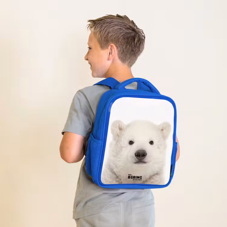 Kids backpack - Blue - Cute Polar Bear — 2