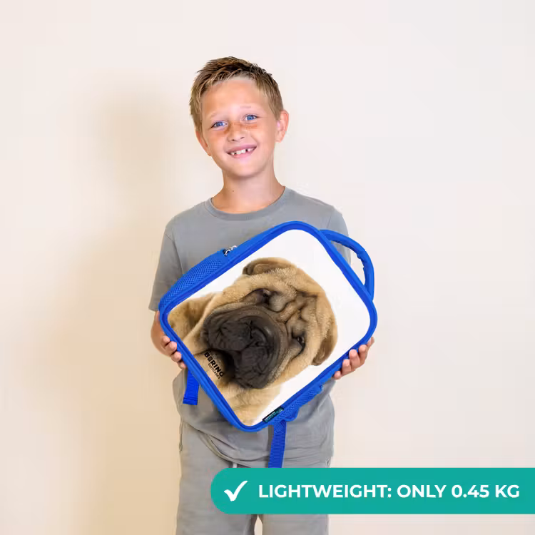Kids backpack - Blue - Dog with Angry Head — 3