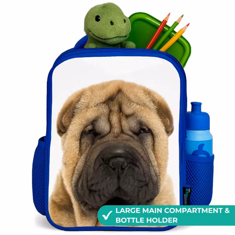 Kids backpack - Blue - Dog with Angry Head — 5