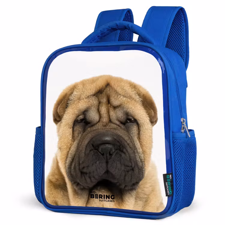 Kids backpack - Blue - Dog with Angry Head — 7