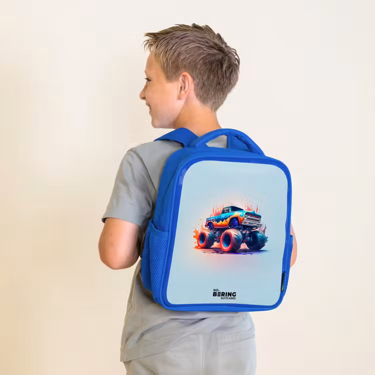 Kids backpack - Blue - Fierce Wheels — 2