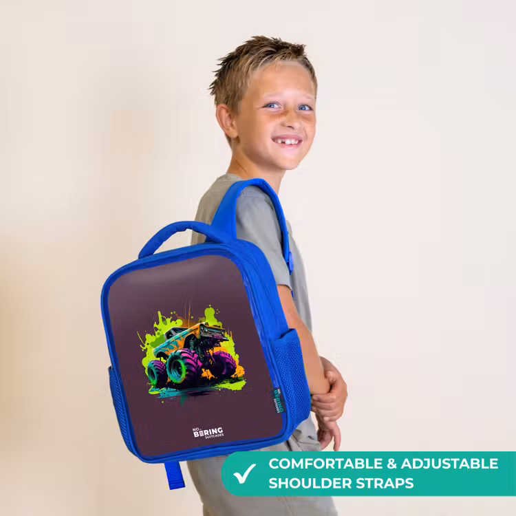 Kids backpack - Blue - Neon Wheels — 4