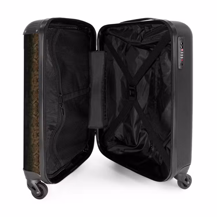 Suitcase - Brown snakeskin with symmetrical scale structure — 4