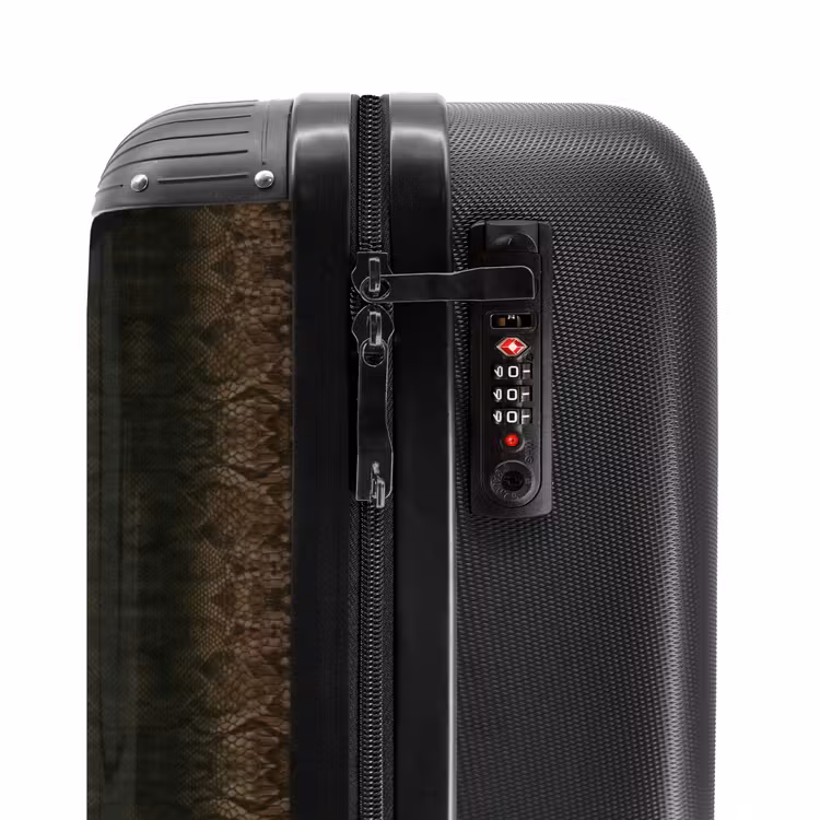 Suitcase - Brown snakeskin with symmetrical scale structure — 5