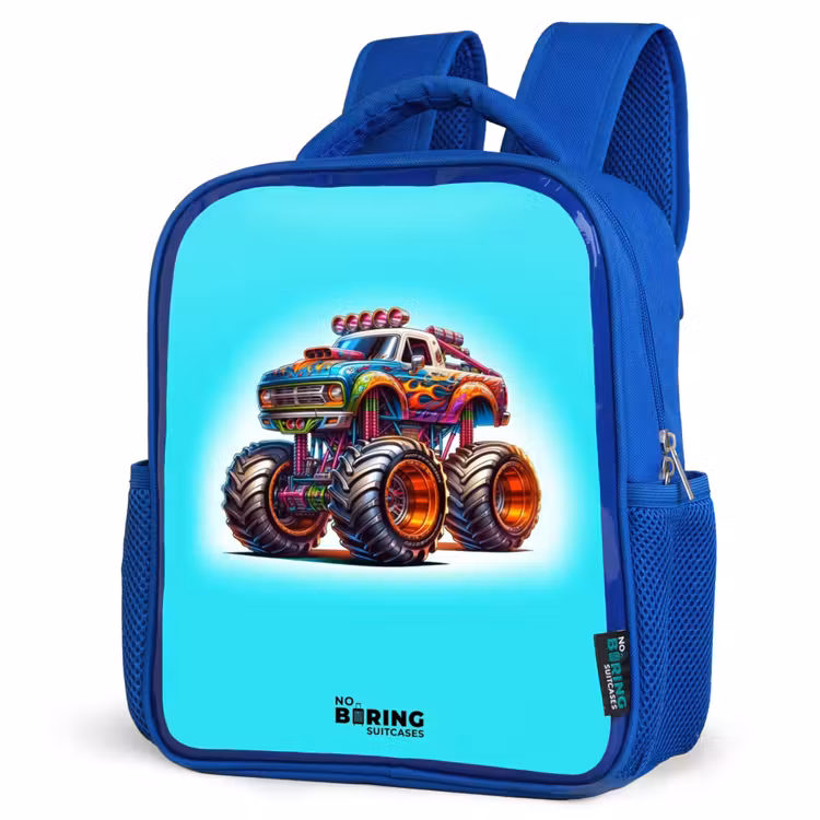 Kids backpack - Blue - Monster Truck on Light Blue Background — 7