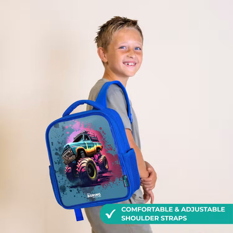 Kids backpack - Blue - Monster Wheels — 4