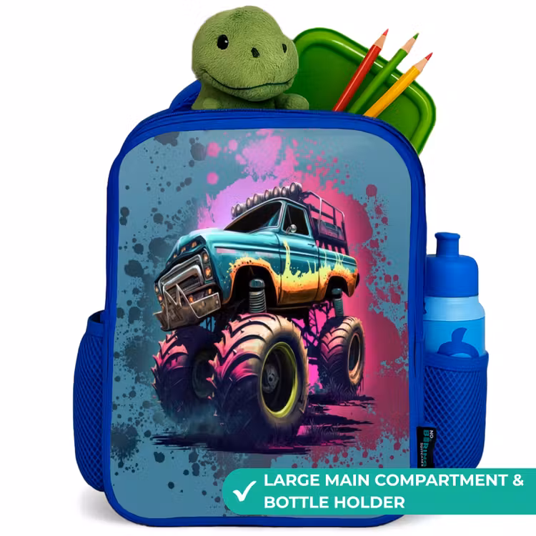 Kids backpack - Blue - Monster Wheels — 5