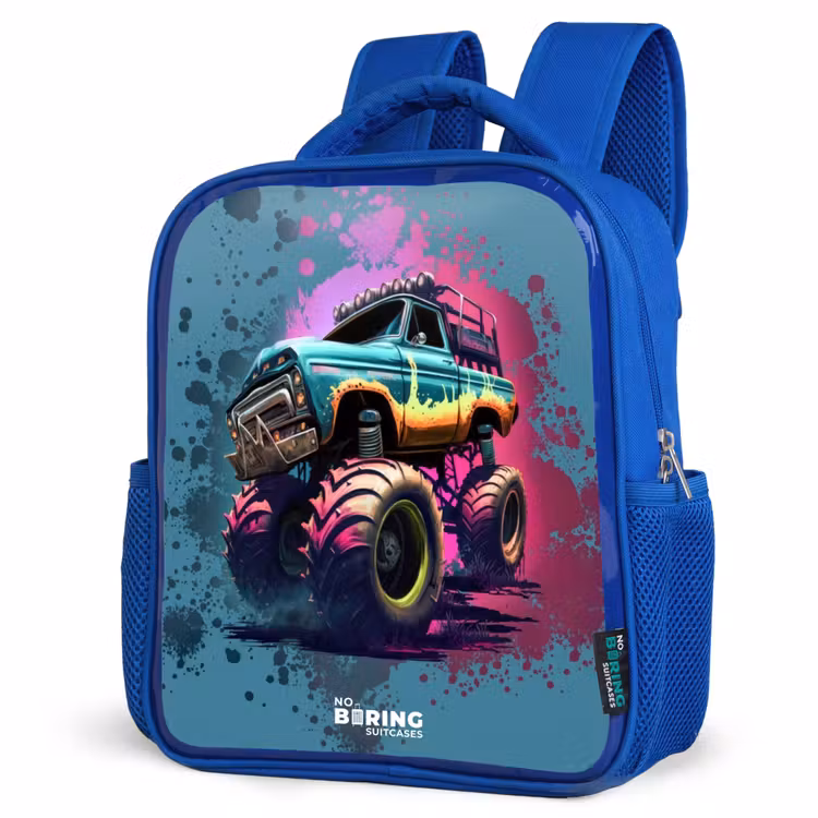 Kids backpack - Blue - Monster Wheels — 7