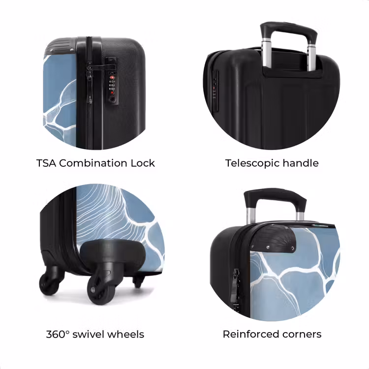 Suitcase - Abstract - Blue - Leaves — 8