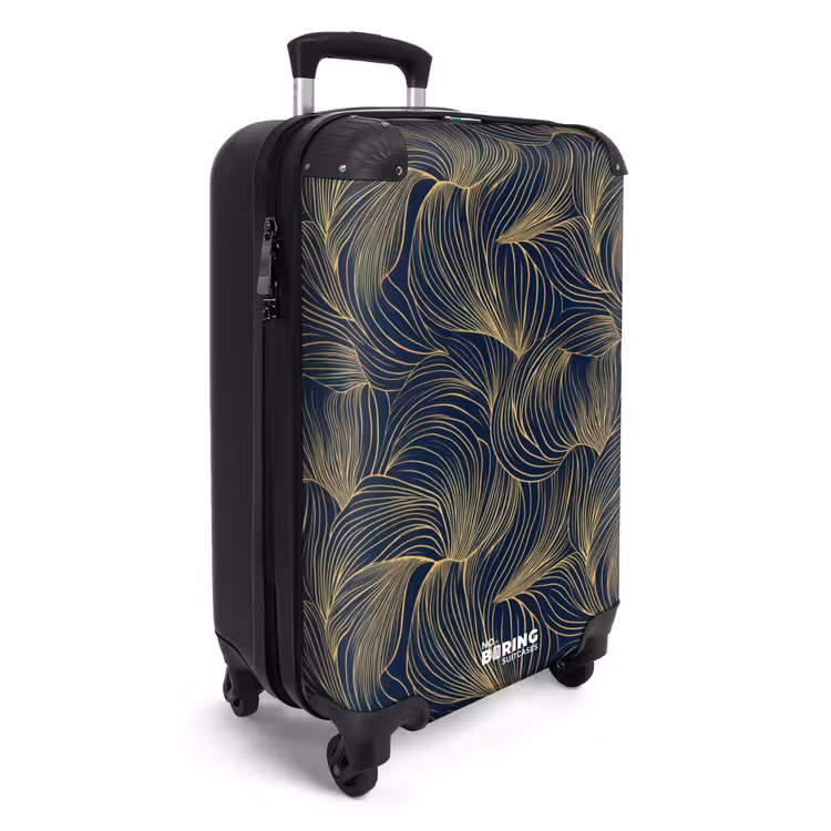 Suitcase - Abstract - Lines - Blue - Gold — 2