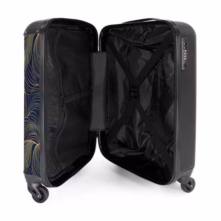 Suitcase - Abstract - Lines - Blue - Gold — 5