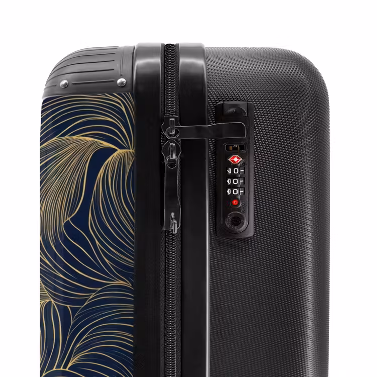 Suitcase - Abstract - Lines - Blue - Gold — 6
