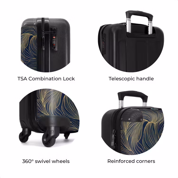 Suitcase - Abstract - Lines - Blue - Gold — 8