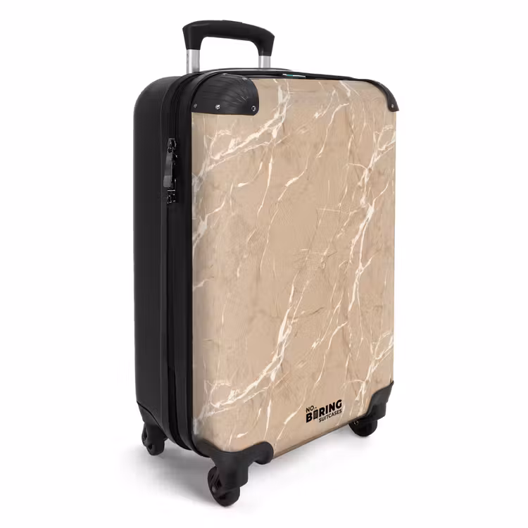 Suitcase - Beige - Marble - Organic - White — 2