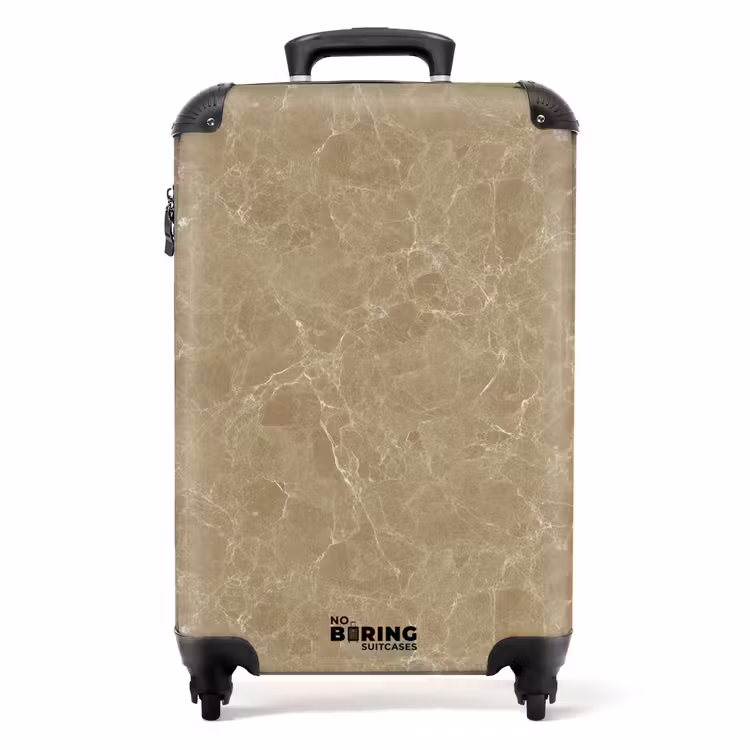 Suitcase - Beige - Marble - White veins — 1