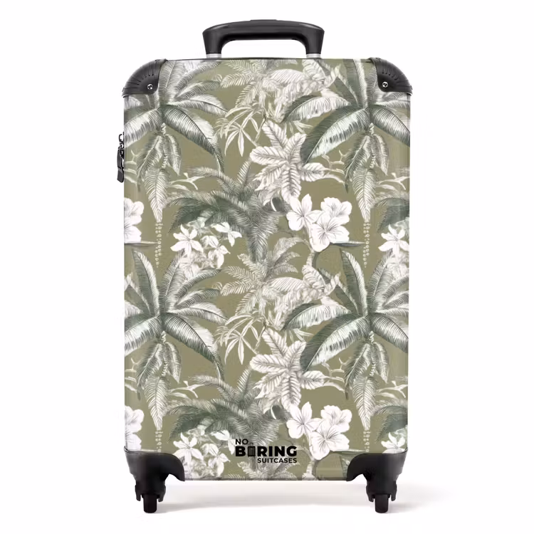 Suitcase - Botanical - Flowers - Green — 1