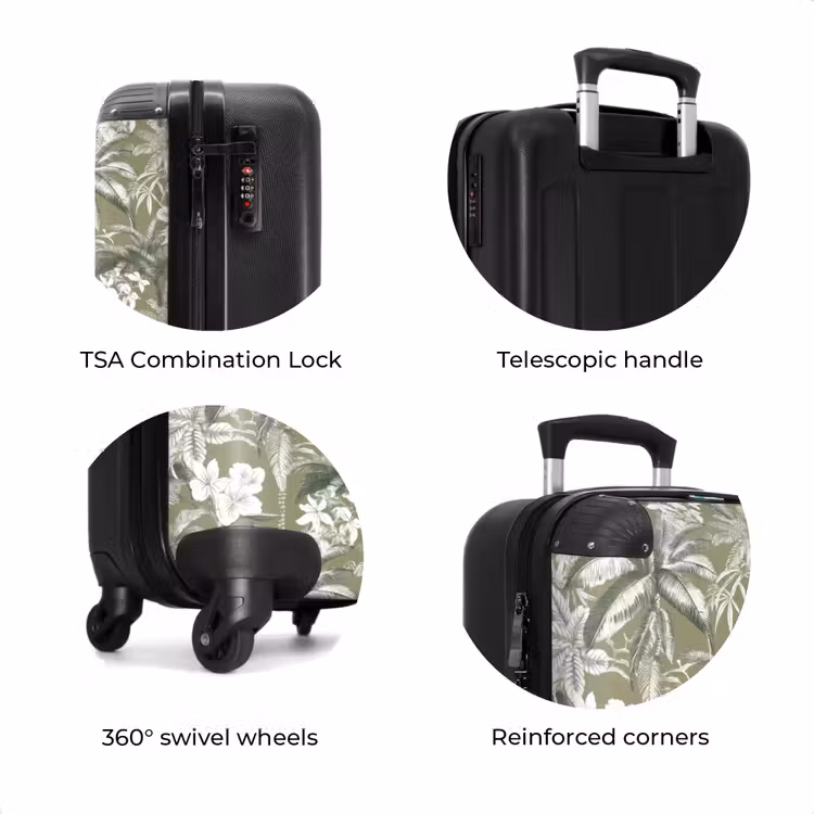 Suitcase - Botanical - Flowers - Green — 8