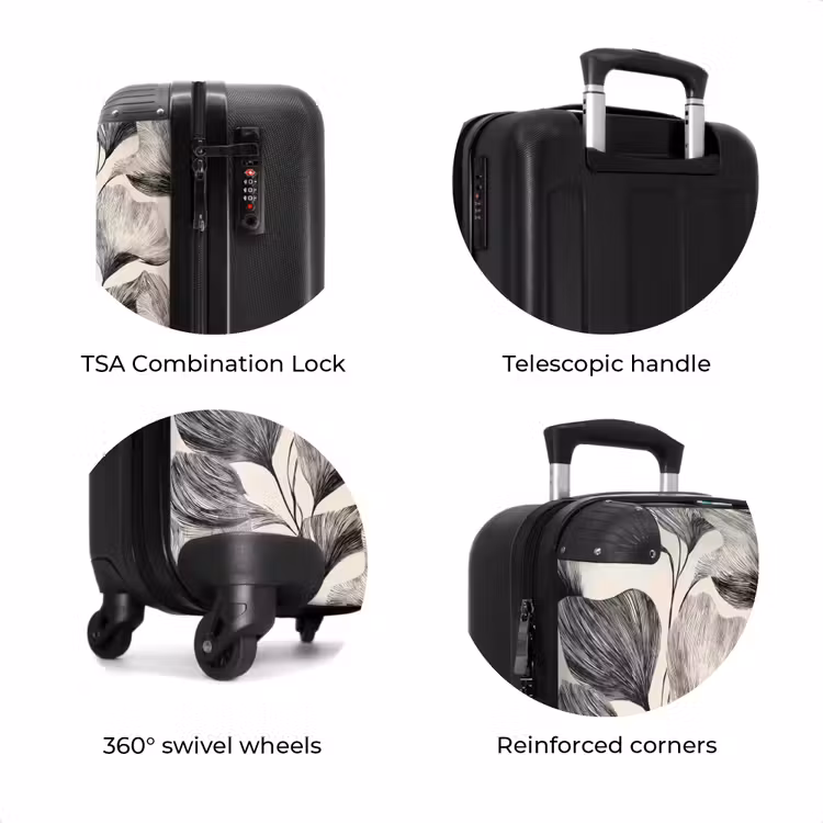 Suitcase - Botanical - Leaves - Black — 8
