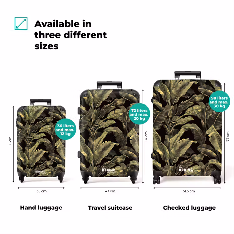 Suitcase - Botanical - Leaves - Green — 3