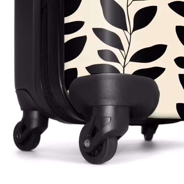 Suitcase - Botanical - Pattern - Black - Beige — 7