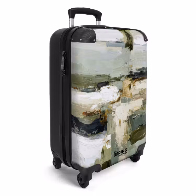 Suitcase - Brush strokes - Green - Abstract - Japandi — 2