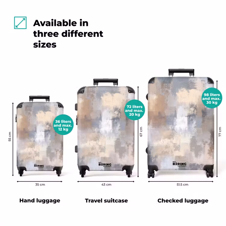 Suitcase - Brushstrokes - Painting - Beige — 3