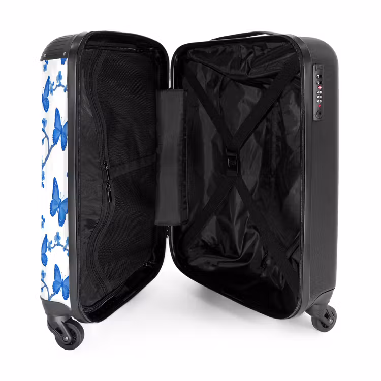 Suitcase - Butterfly - Flowers - Blue — 5