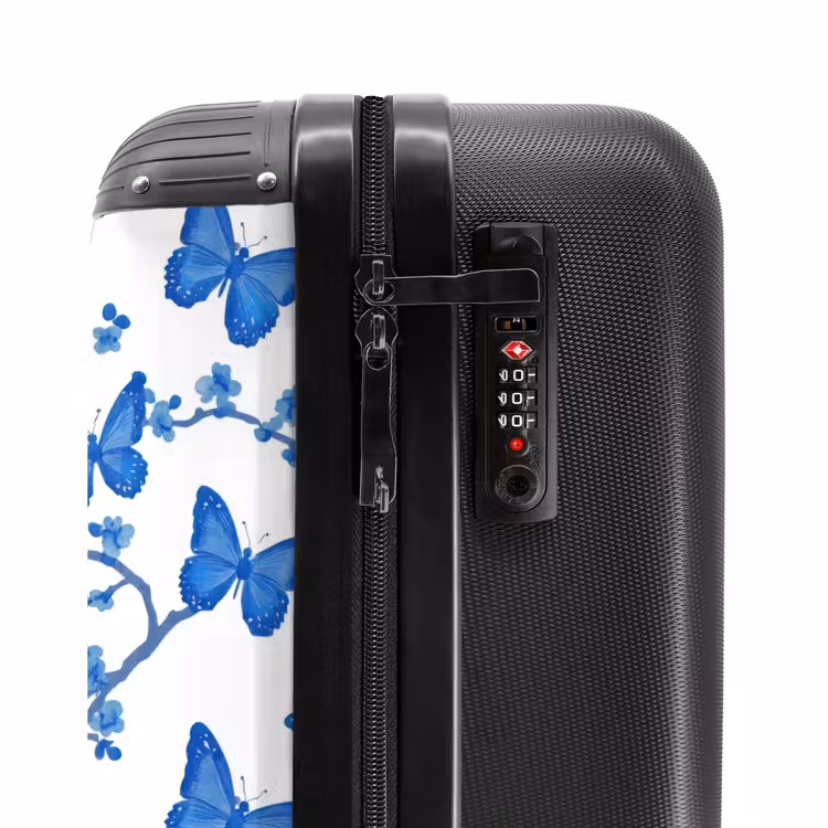 Suitcase - Butterfly - Flowers - Blue — 6