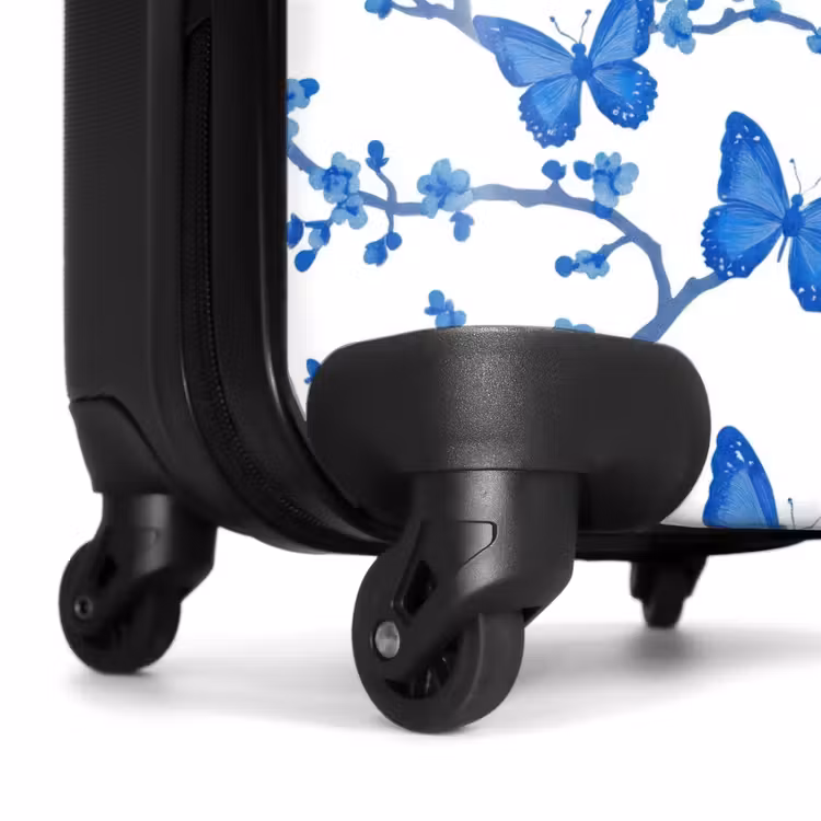 Suitcase - Butterfly - Flowers - Blue — 7