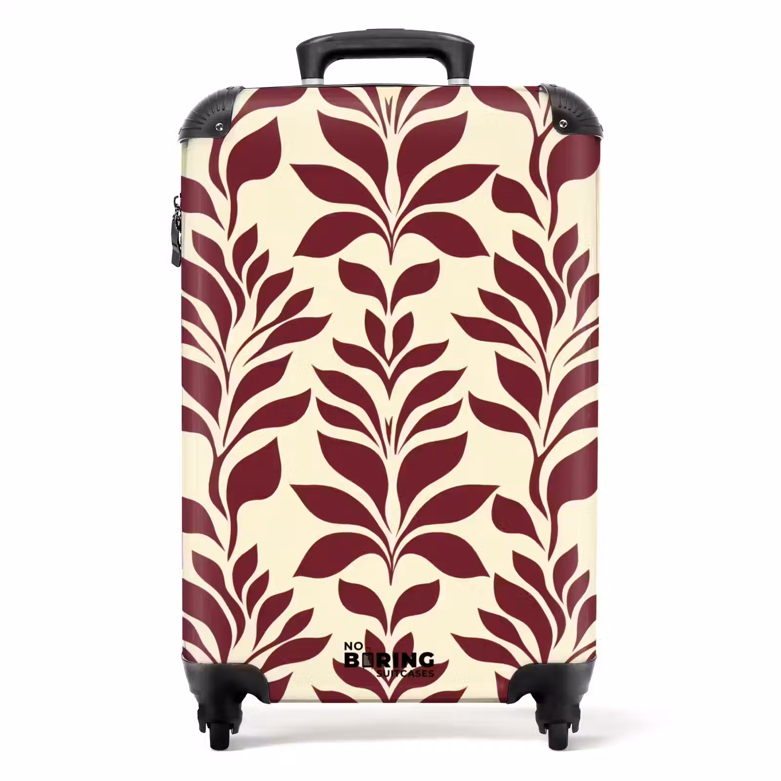 Suitcase - Abstract - Leaves - Burgundy — 1