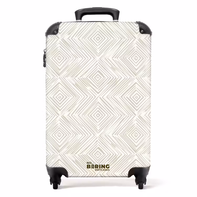 Suitcase - Abstract - Diamonds - Beige — 1