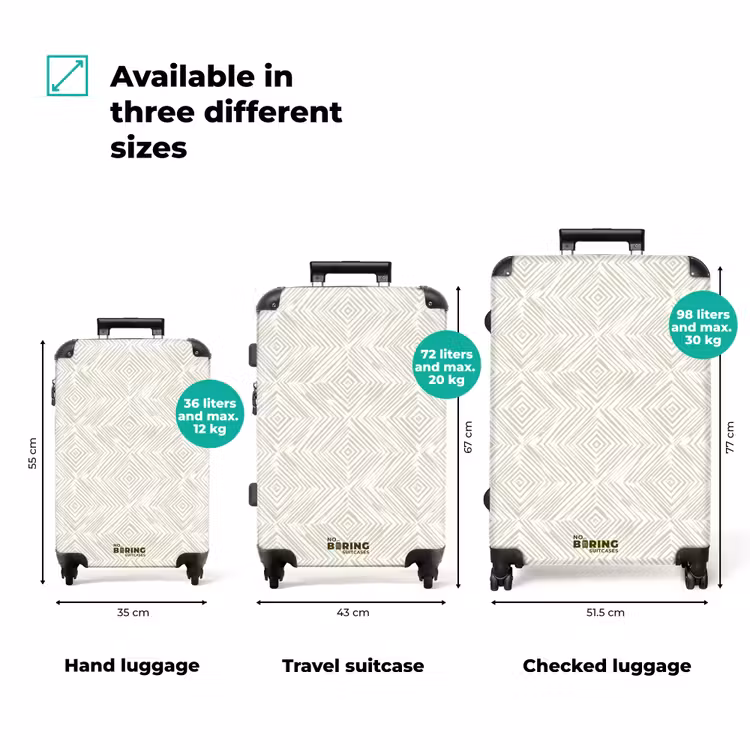 Suitcase - Abstract - Diamonds - Beige — 3