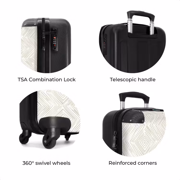 Suitcase - Abstract - Diamonds - Beige — 8