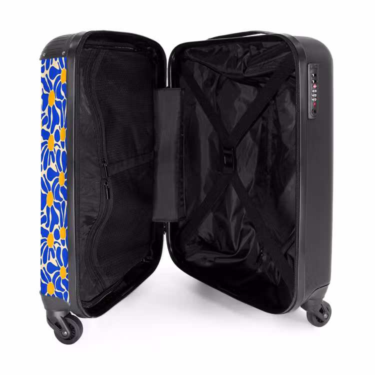 Suitcase - Abstract - Flower - Blue — 5
