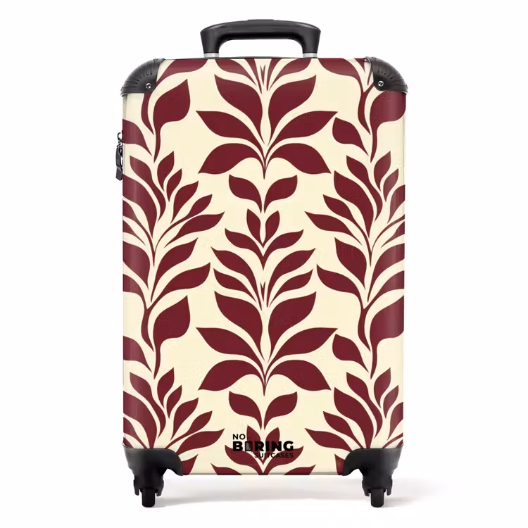 Suitcase - Abstract - Leaves - Burgundy — 1