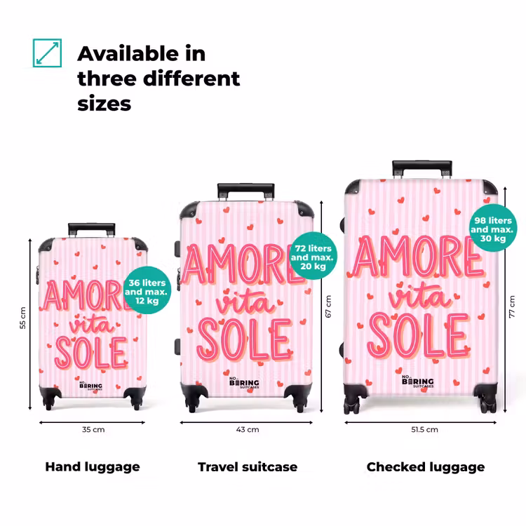 Suitcase - Amore vita sole - Pink - Hearts — 3