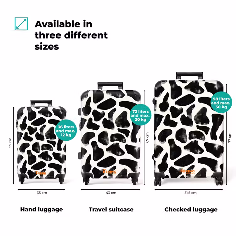 Suitcase - Animal pattern - Spots - Black - White — 3