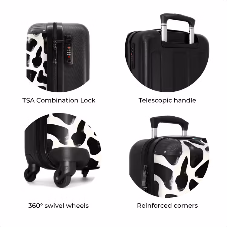Suitcase - Animal pattern - Spots - Black - White — 8