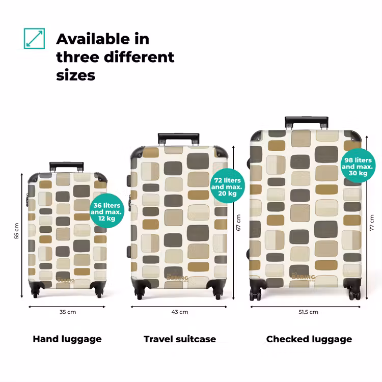 Suitcase - Blocks - Vintage - Gray — 3