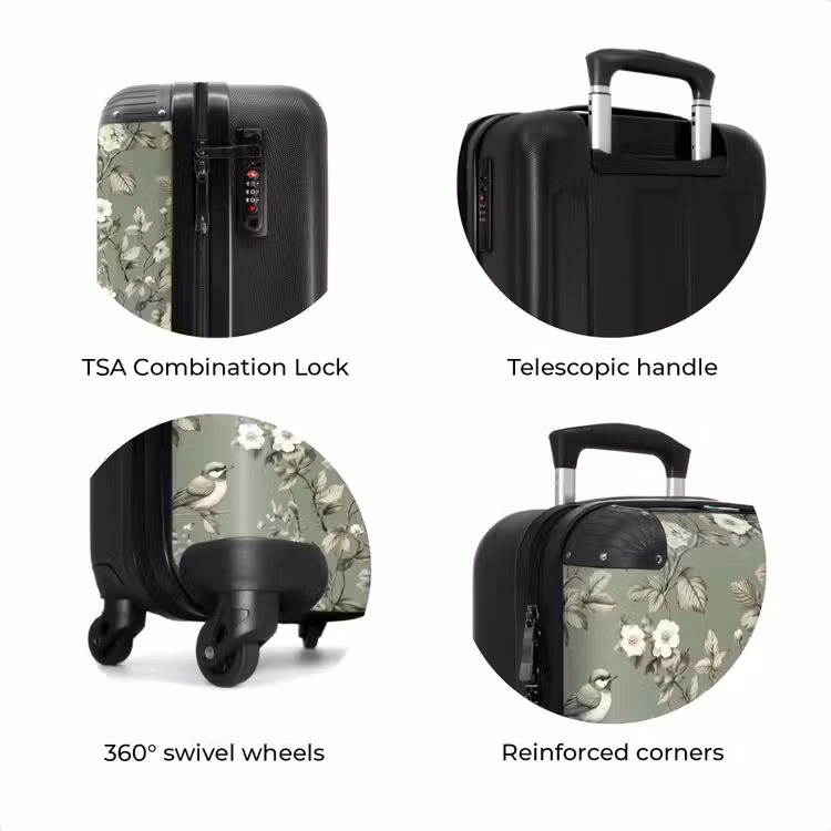 Suitcase - Botanical - Birds - Green — 8