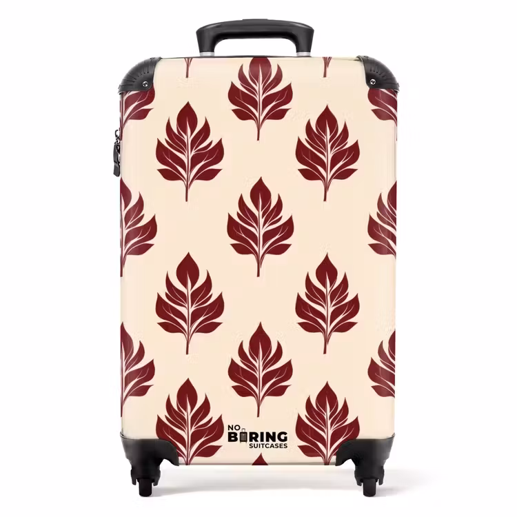 Suitcase - Botanical - Pattern - Bordeaux — 1
