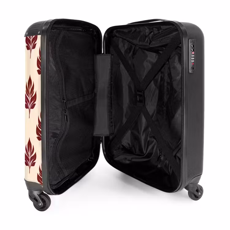 Suitcase - Botanical - Pattern - Bordeaux — 5