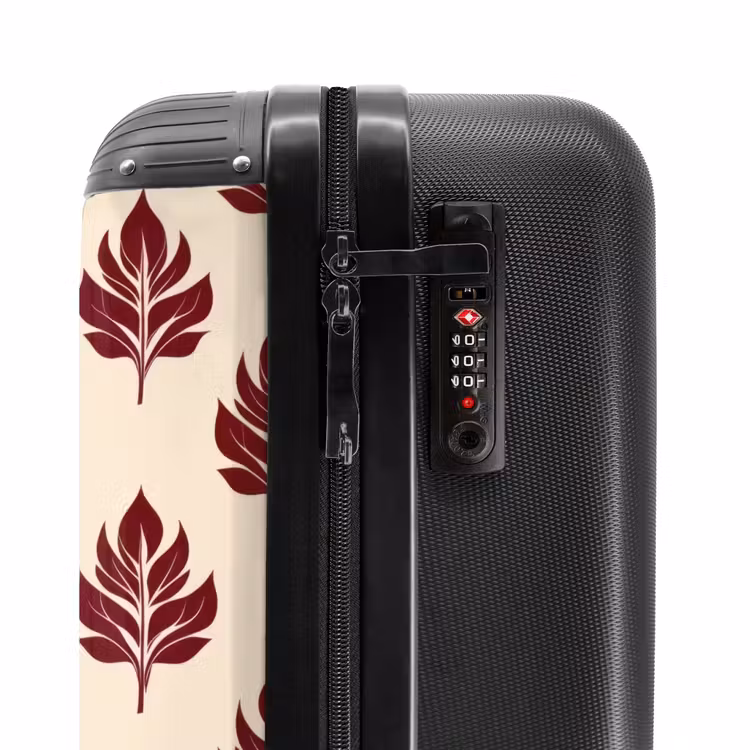 Suitcase - Botanical - Pattern - Bordeaux — 6