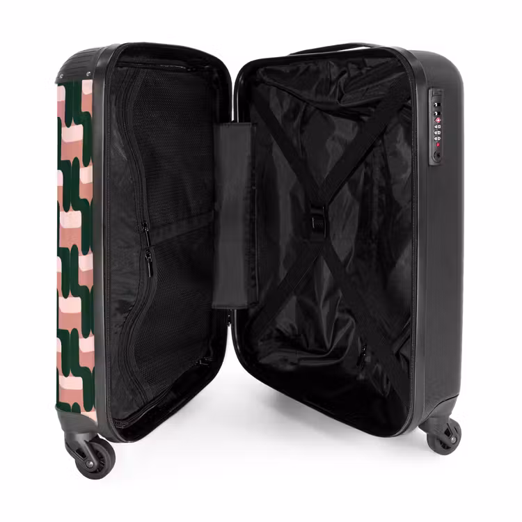 Suitcase - Braid pattern - Green - Pink - Geometric — 5
