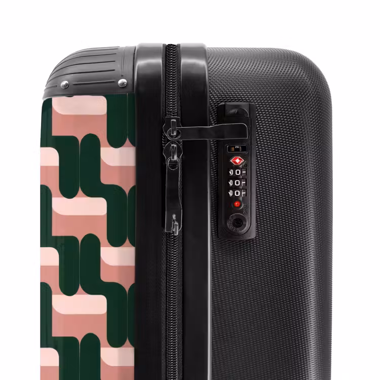 Suitcase - Braid pattern - Green - Pink - Geometric — 6