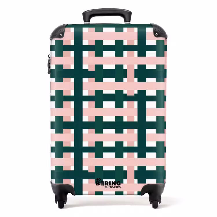 Suitcase - Braid pattern - Green - Pink - Graphic — 1
