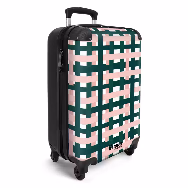 Suitcase - Braid pattern - Green - Pink - Graphic — 2