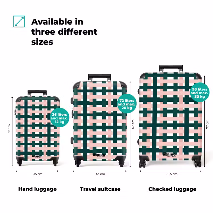 Suitcase - Braid pattern - Green - Pink - Graphic — 3